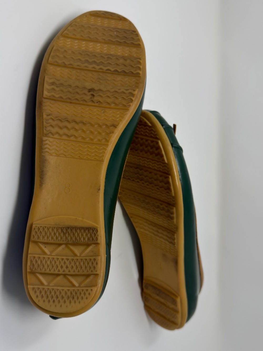 Hunter Rubber Green Flat Ballet Shoes - Picture 2 of 3